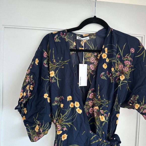 NWT Reformation Winslow Maxi Dress Plus Sz 1X in Mademoiselle Sheer Kimono - Picture 4 of 11